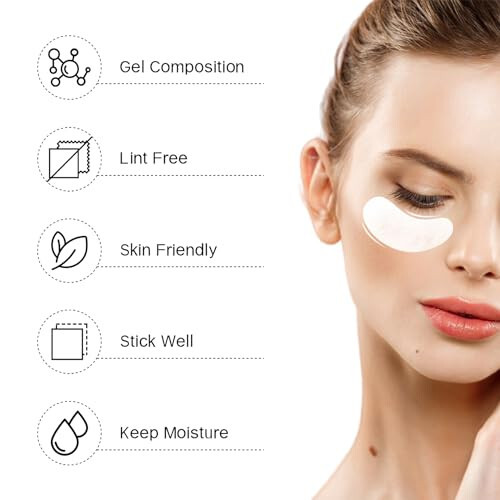 Vaincre 120 Pairs Hydrogel Eye Patches, Gel Eye Pads Lash Extensions, Under Eye Patches, Lint Free Eyelash Pads, Lash Lift Pads for Lash Extension Supplies, Beauty Eyelash Extension Tools - 2