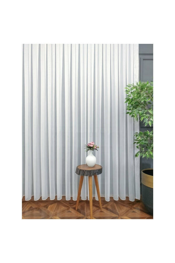 Vakko Bamboo Voile Curtain, Special Product, 1/3 Pleated, Flowing, Iron-Free - 5