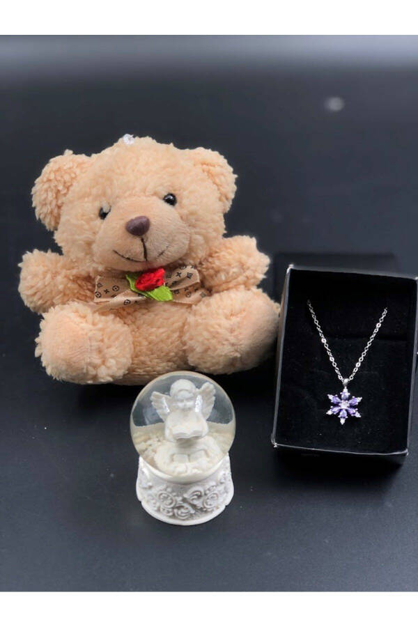 Valentine's Day Gift Set for Girlfriend, Wife, Birthday Bear Necklace Sphere - 1