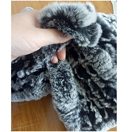 Valpeak Real Fur Scarves Women Winter Fur Neck Warmer Scarf Cold Weather Rabbit Knitted Fuzzy Fluffy - 6