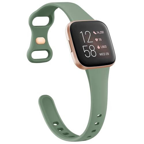 Vanjua Fitbit Versa 2 Bandlari uchun ingichka tasma ayollar, yumshoq silikon sozlanishi almashtiriladigan bilaguzuklar sport lentasini Fitbit Versa 2 / Fitbit Versa / Versa Lite / Versa SE Smartwatch bilan mos keladi - 1