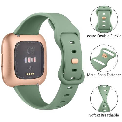 Vanjua Fitbit Versa 2 Bandlari uchun ingichka tasma ayollar, yumshoq silikon sozlanishi almashtiriladigan bilaguzuklar sport lentasini Fitbit Versa 2 / Fitbit Versa / Versa Lite / Versa SE Smartwatch bilan mos keladi - 2