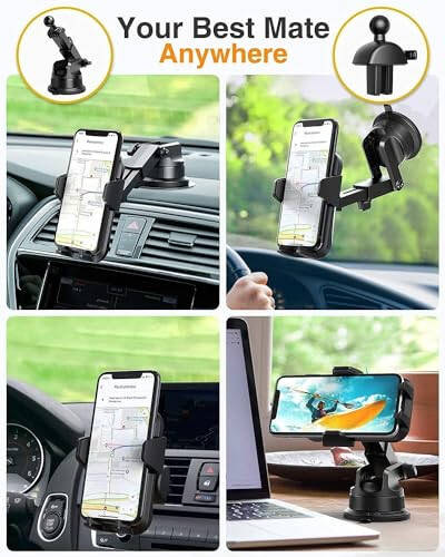 VANMASS [2024 Upgrade] Phone Holders for Your Car [Super Suction Cup] Cell Phone Mount Car Dashboard Window Vent Desk Fit for iPhone 15 Pro Max 14 13 Universal Handsfree Automobile Vehicle Cradle - 4