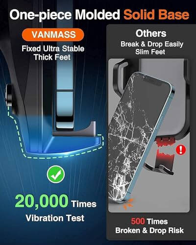 VANMASS [2024 Yükseltme] Araba Telefon Tutucu [Süper Emme Kupası] Cep Telefonu Montajı Araba Gösterge Paneli Pencere Havalandırma Masası iPhone 15 Pro Max 14 13 Evrensel Eller Serbest Otomobil Araç Beşiği - 3