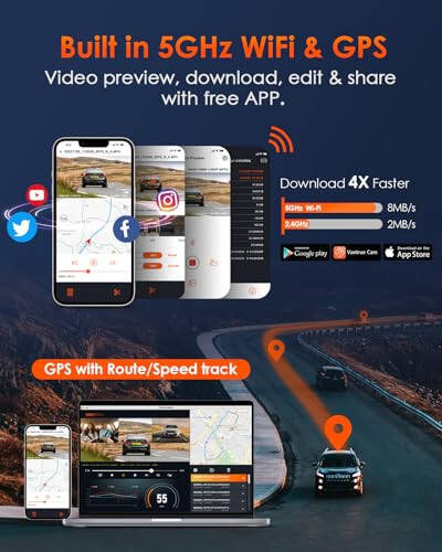 Vantrue E3 3 Channel 2.7K WiFi Dash Cam with GPS, Voice Control, Starvis IR Night Vision, 24 Hour Buffered Parking Mode, 3 Way 1944P+1080P+1080P Front and Rear Inside Dash Camera, Support 512GB Max - 6
