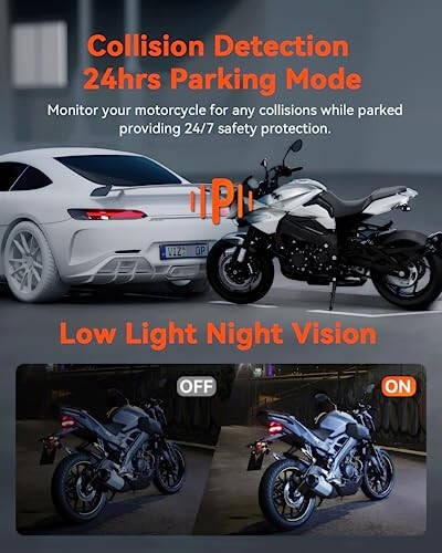 Vantrue F1 Motorcycle 4K Front and Rear Dash Cam, 4K + 1080P Motorcycle Camera, GPS, Full Body Waterproof, Wi-Fi, 160°Wide Angle, Starvis Night Vision, G-Sensor, Parking Mode, Support 512GB Max - 5