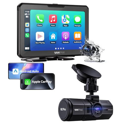 Vantrue N2 Pro Çift 1080P Dash Cam + Taşınabilir Kablosuz Araba Stereo Seti - 1