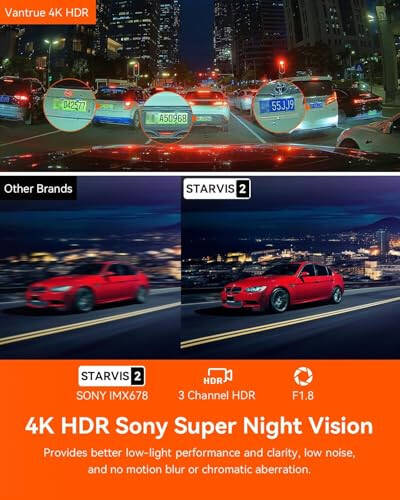 Vantrue N4 Pro 3 Kanal 4K WiFi Dash Cam, STARVIS 2 IMX678 Gece Görüşü, 4K+1080P+1080P Ön İç ve Arka Üçlü Araç Kamerası, Sesli Kontrol, GPS, 4K HDR, 24 Saat Park Modu, Maksimum 512GB Destek - 6