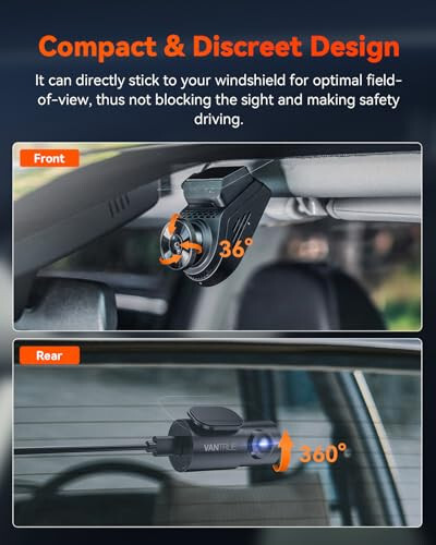 Vantrue S1 Pro 2.7K Ön ve Arka 5G WiFi Çift Dash Cam, STARVIS 2 HDR Gece Görüşü, LTE Desteği, 1440P 60FPS Gizli Araç Dash Kamerası, GPS, Sesli Kontrol, 7/24 Park Modu, Maksimum 512GB Desteği - 8