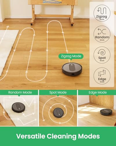 VAOTIDY Robot Vacuum Cleaner - Powerful 2800Pa Suction, App/WiFi/Alexa/Siri Control, 120 Mins Runtime, 2.4GHz, Self-Charging Robotic Vacuum Cleaner for Low Carpet, Pet Hair, Hard Floors (Black) - 5