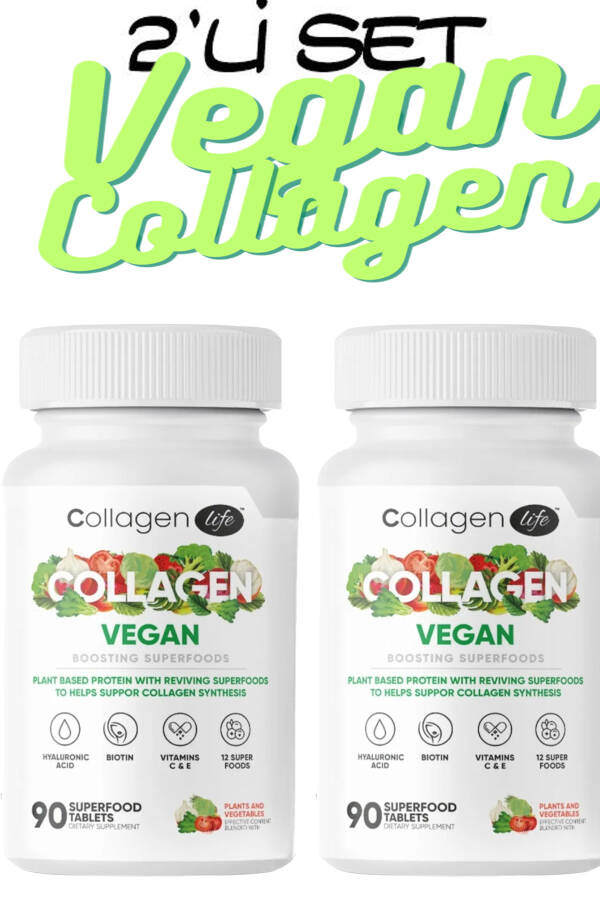 Vegan Collagen Support with 2x Biotin, Hyaluronic Acid, Amino Acids and Plant-Based Protein Powder 180 - 1