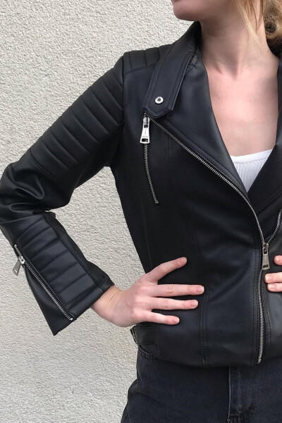 Vegan Deri Biker Ceket - 9