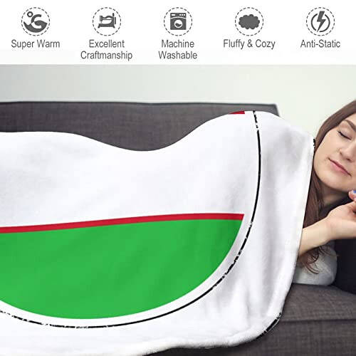 VEHFA Uzbekistan Blanket Double Sided Uzbekistan National Flag Throw Blanket 59 Inches Novelty Soft Blanket for Adult and Kids Country Souvenir Blanket Large Gift for Friend Men Women - 3