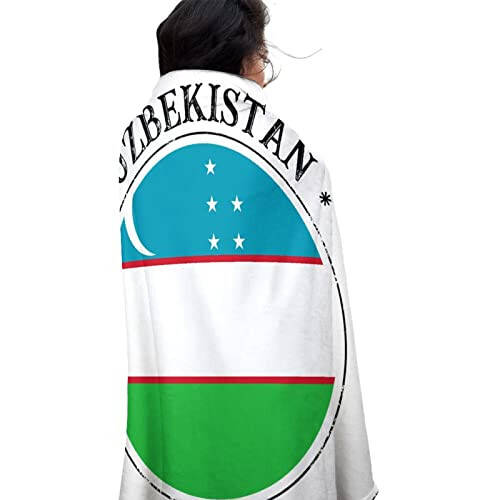 VEHFA Uzbekistan Blanket Double Sided Uzbekistan National Flag Throw Blanket 59 Inches Novelty Soft Blanket for Adult and Kids Country Souvenir Blanket Large Gift for Friend Men Women - 4