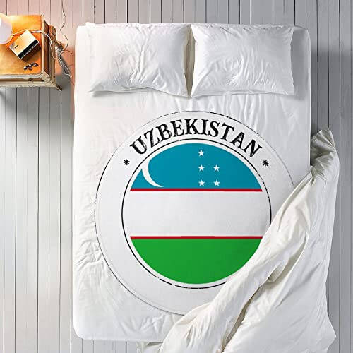 VEHFA Uzbekistan Blanket Double Sided Uzbekistan National Flag Throw Blanket 59 Inches Novelty Soft Blanket for Adult and Kids Country Souvenir Blanket Large Gift for Friend Men Women - 6