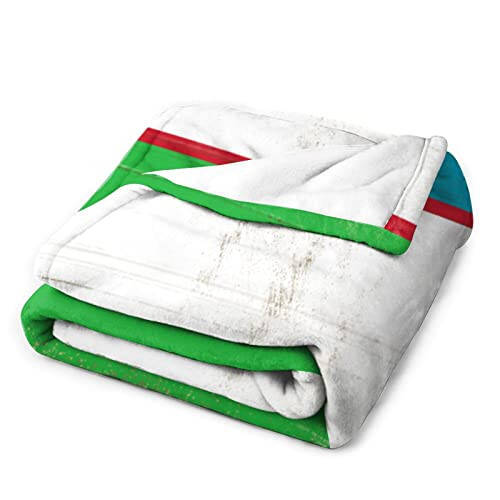 VEHFA Uzbekistan Flag Blanket, Uzbekistan Throws Plush Super Soft Warm Flannel Blanket for Couch Bed Sofa Cover Chair Country Souvenir Travel Gift for Friend Family Teacher 50