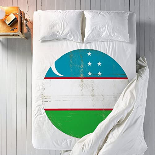 VEHFA Vintage Uzbekistan Flag Blankets Uzbekistan Fuzzy Blanket Patriotic Throw Decor Plush Super Soft Warm Coral Fleece Blanket for Sofa Chair Living Room Adult Kids Blanket 59 Inches - 6