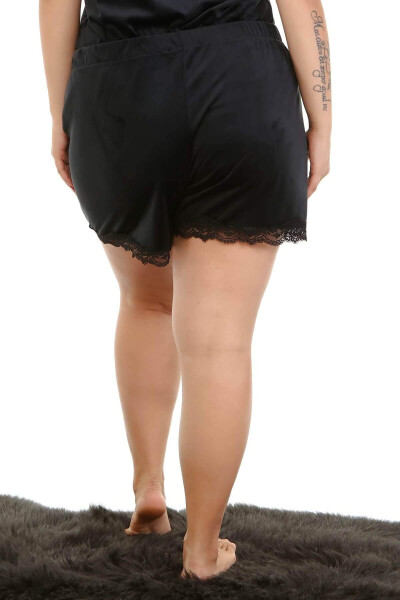 Velvet Elastic Waist Lace Shorts - 5