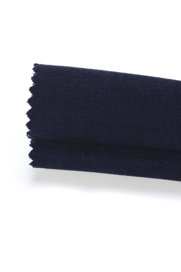 Velvet Textured Extrafor Pleated Navy Blue High Quality Blackout Curtain Single Panel - 2