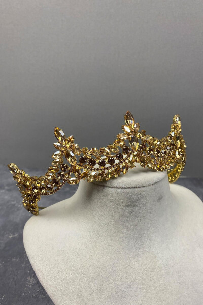 Venetian Stone Bridal Henna Crown - 14