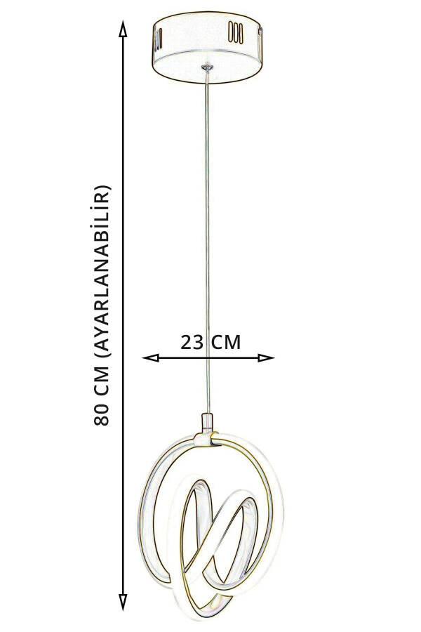 Venita Black Modern Pendant LED Chandelier White Light Living Room Kitchen Room Hall LED Chandelier - 3