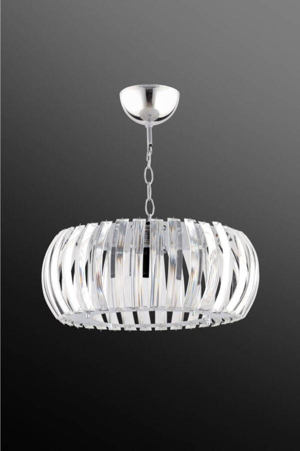 Venus Silver 22 Cm Crystal Stone Chandelier with T. Installation - 2