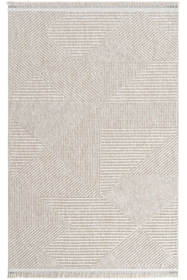 Vera 1455 Beige Soft Textured Rug Carpet Living Room Kitchen Corridor Cutting Runner Woven Machine Carpet - 2