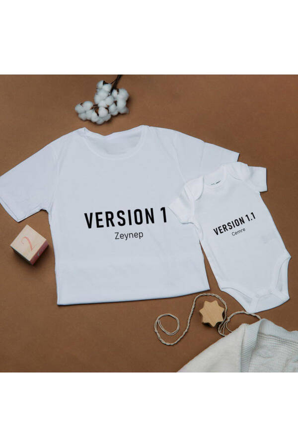 Version Designed Name Printed Mom T-shirt Baby Baby Body Combo - 1