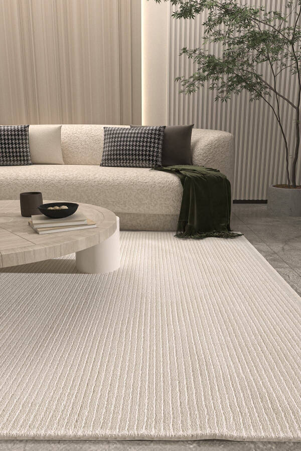 Vetrina 3601 Cream Soft Textured Rug Carpet Living Room Kitchen Corridor Cutting Runner Woven Machine Carpet - 25