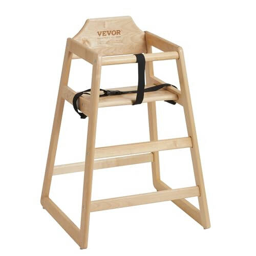 VEVOR Wooden Double Solid Wood Feeding, Eat & Grow Portable High, Easy to Clean Baby Booster Seat, Compact Toddler Chair, Natural - 29