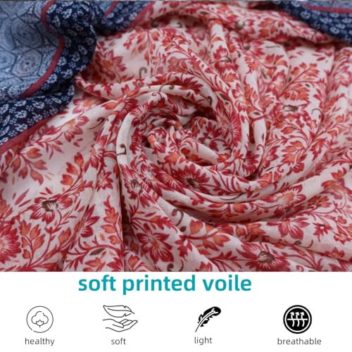 VEXTROFORT Scarf for Women Lightweight Voile Boho Scarves and Shawls for Travel Spring Summer - 4