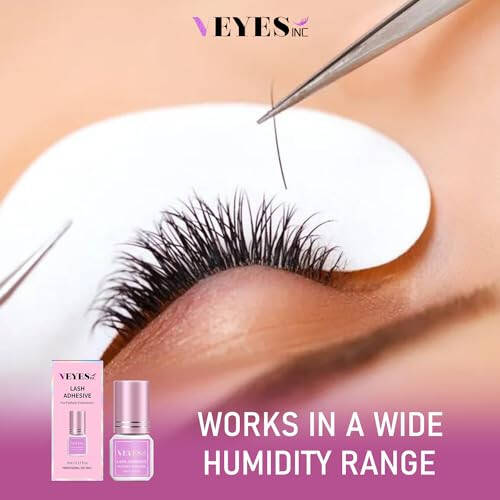 VEYES INC Kirpik Uzatma Yapıştırıcısı - 0.5-1 Saniye Kuruma (0.17fl.oz / 5ml)/ 8 Haftaya Kadar Kalıcılık/Profesyonel Kullanım İçin Siyah Yapıştırıcı - 6