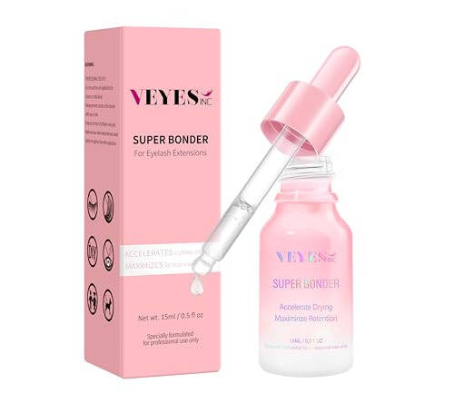 VEYES INC Super Lash Bonder kirpik uzatish uchun. Yelim tezlatgich, kirpik muhri, yelim hamrohi, yelim bug'larini kamaytirish va kirpik saqlash vaqtini uzaytirish. Professional kirpik buyumlari 15ml - 1