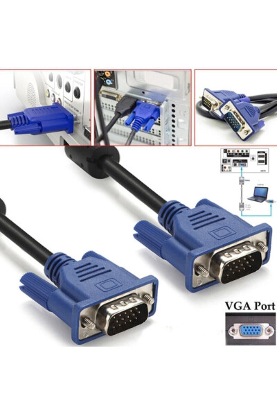 VGA Cable Display LCD Monitor Projector Connection Cable - Dual Filtered - 1.5 Meter - 5