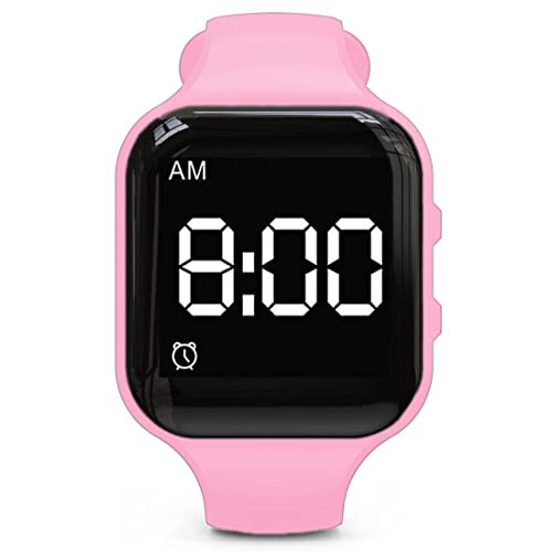 Vibrating Alarm Watch Waterproof Wake Up Watch Silent Medical Reminder Watch - with Timer and 15 Daily Alarms (Pink Square - Waterproof) - 1