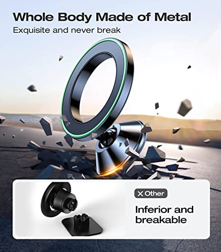 VICSEED for MagSafe Car Mount Dashboard, [High & Low Temp Resistance] [Never Drop] Magnetic Phone Holder for Car, 360 Rotatable Car Phone Holder Mount for iPhone 15 Pro Max 14 13 12 Plus Mini - 9