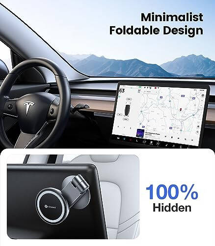 VICSEED Tesla Telefon Tutucu【En Güçlü Manyetik Güç】MagSafe Araba Tutucu Tesla Model 3 Model Y için, Katlanabilir Gizli Tesla Telefon Tutucu Tüm Telefonlara Uyar, Tesla Model Y Aksesuarları Tesla Model 3 Aksesuarları - 2