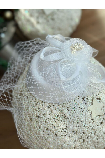 Vintage Design Bridal Wedding Long Veil Beaded Flower Hat Hair Accessory Cap Clip White - 7