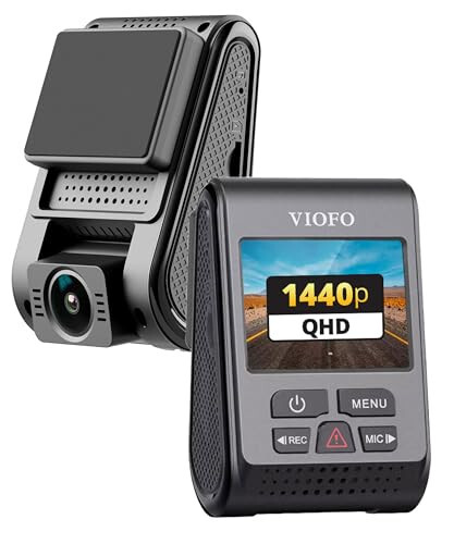 VIOFO A119 V3 2K 2560x1440P Quad HD+ Araç Dash Kamerası, Ultra Net Gece Görüşü, 140 Derece Geniş Açı, GPS Dahil, Tamponlu Park Modu, Gerçek HDR, Hareket Algılama, G-Sensörü, Zaman Geçişi - 1