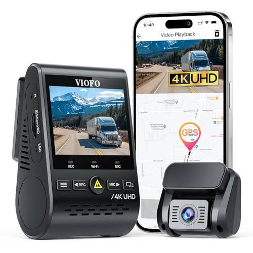 VIOFO A129 Pro Duo 4K Çift Ön-Arka Kamera 3840 x 2160P Ultra HD 4K Ön ve 1080P Arka Araba WiFi Dash Kamera 8MP Sensör GPS, Tamponlu Park Modu, G-Sensör, Hareket Algılama, WDR, Döngü Kaydı - 6