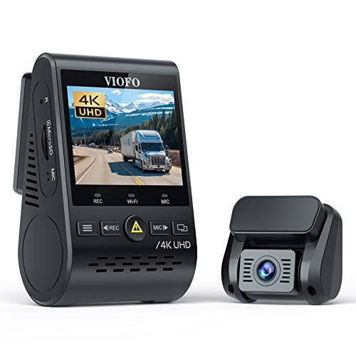 VIOFO A129 Pro Duo 4K Dual Dash Cam 3840 x 2160P Ultra HD 4K Front and 1080P Rear Car WiFi Dash Camera 8MP Sensor GPS, Buffered Parking Mode, G-Sensor, Motion Detection, WDR, Loop Recording - 1