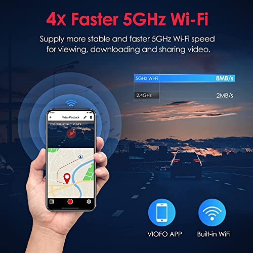 VIOFO A129 Pro Duo 4K Ikki tomonlama Avtomobil kamerasi 3840 x 2160P Ultra HD 4K Oldingi va 1080P Orqa Avtomobil WiFi Dash kamerasi 8MP Sensor GPS, Bufferli To'xtash Rejimi, G-Sensor, Harakatni aniqlash, WDR, Loop yozuvi - 4