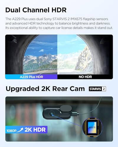 VIOFO A229 Plus Dash Cam Front and Rear, Dual STARVIS 2 Sensors, 2 Channel HDR, 1440P+1440P Voice Control Car Dash Camera, 5GHz Wi-Fi, Ultra-Precise GPS, 24 Hours Parking Mode, Support 512GB Max - 10