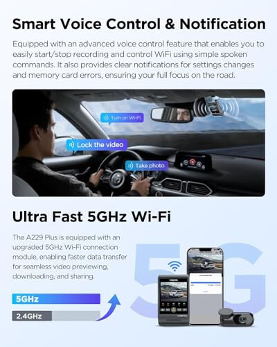 VIOFO A229 Plus Dash Cam Front and Rear, Dual STARVIS 2 Sensors, 2 Channel HDR, 1440P+1440P Voice Control Car Dash Camera, 5GHz Wi-Fi, Ultra-Precise GPS, 24 Hours Parking Mode, Support 512GB Max - 11