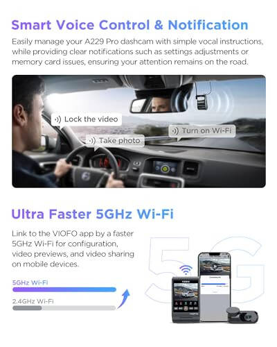 VIOFO A229 Pro 4K HDR Dash Cam, Dual STARVIS 2 IMX678 IMX675, 4K+2K Front and Rear Car Camera, 2 Channel with HDR, 5GHz WiFi GPS - 6