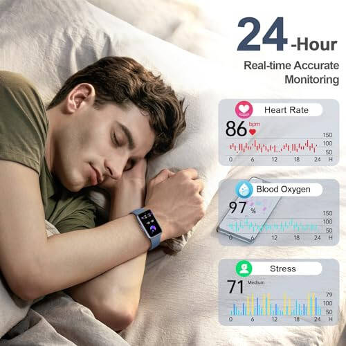 VIPWISE Health Fitness Tracker 2024 with 24/7 Heart Rate, Blood Oxygen, Blood Pressure, Sleep Tracker, IP68 Waterproof Activity Trackers with Step Tracker, Pedometer (S & L Bands Included) - 2