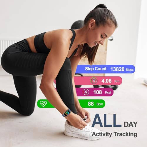 VIPWISE Sog'liqni saqlash Fitness Tracker 2024 24/7 Yurak urish tezligi, qon kislorodi, qon bosimi, uyqu kuzatuvchisi, IP68 suv o'tkazmaydigan faoliyat kuzatuvchilari qadam kuzatuvchisi bilan, pedometr (S & L lentalari kiritilgan) - 3