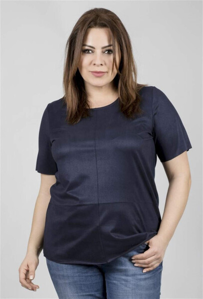 Viscose T-shirt with Ribbed Back and Oversized Front - 1