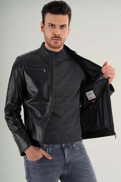 Vitale Black Leather Jacket 111680 - 13