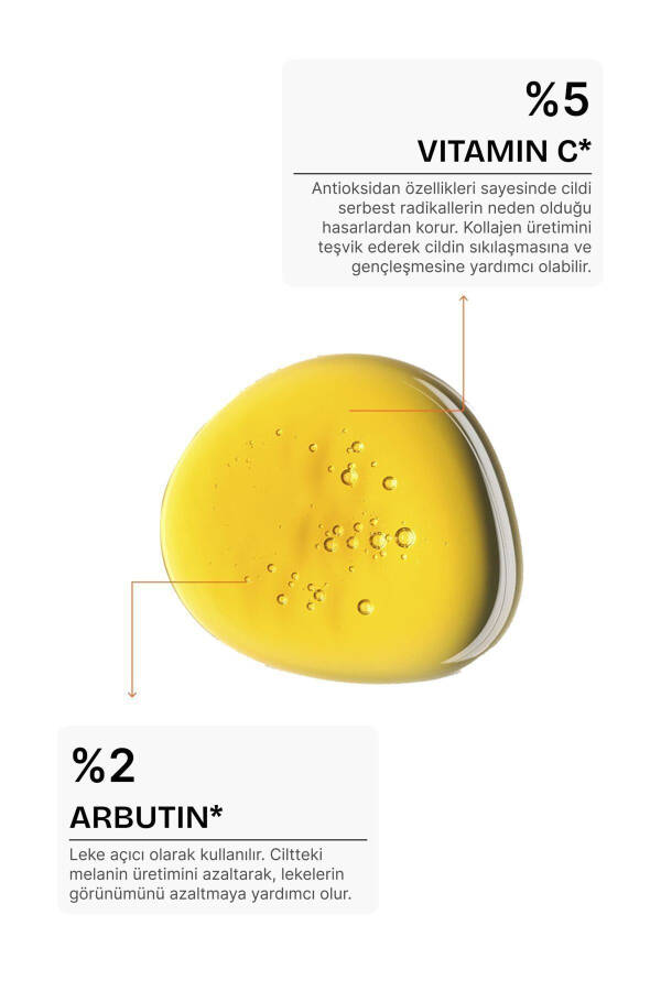 Vitamin C Aydınlatıcı Ve Ton Eşitleyici Bakım Serumu %5 C Vitamini & %2 Arbutin 30 ml - 3